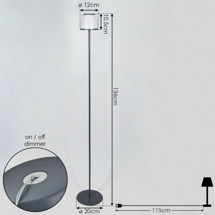 Hofstein Abuya Außenstehleuchte LED Anthrazit, 1-flammig – Bild 4