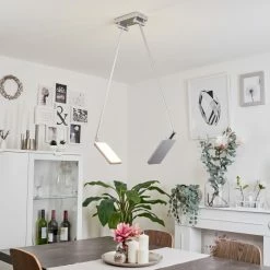 Hofstein Anneau Deckenleuchte LED Chrom, Silber, 2-flammig