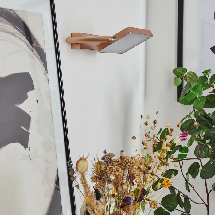 Hofstein Anneau Wandleuchte LED Chrom, Kupferfarben, 1-flammig – Bild 2