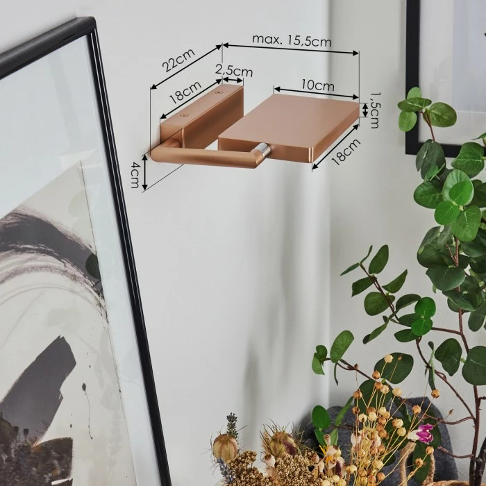 Hofstein Anneau Wandleuchte LED Chrom, Kupferfarben, 1-flammig – Bild 4