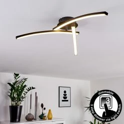 Hofstein Aringa Deckenleuchte LED Schwarz, 1-flammig