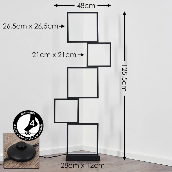 Hofstein Bacolod Stehleuchte LED Schwarz, 1-flammig – Bild 2