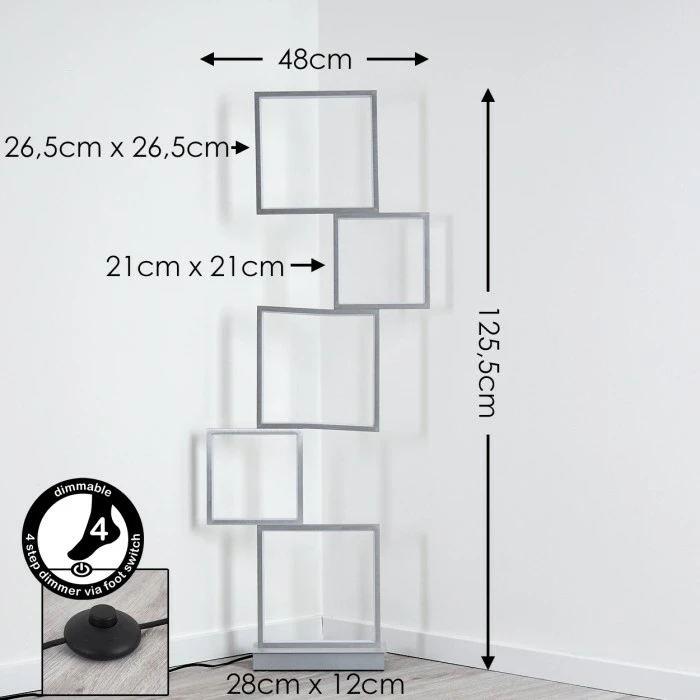 Hofstein Bacolod Stehleuchte LED Aluminium, 1-flammig – Bild 2