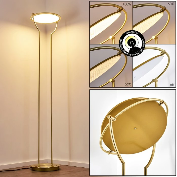 Hofstein Baise Deckenfluter LED Messing, 1-flammig