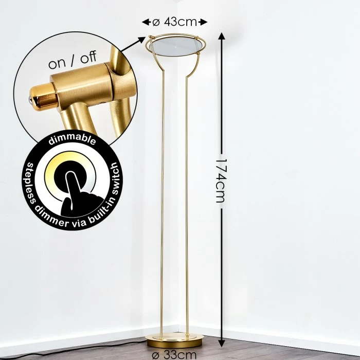 Hofstein Baise Deckenfluter LED Messing, 1-flammig – Bild 2