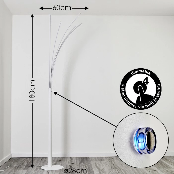 Hofstein Bakersfield Stehleuchte LED Weiß, 1-flammig – Bild 2