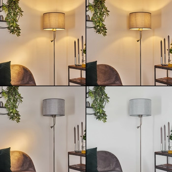 Hofstein Barruelo Stehleuchte LED Nickel-Matt, 2-flammig – Bild 2