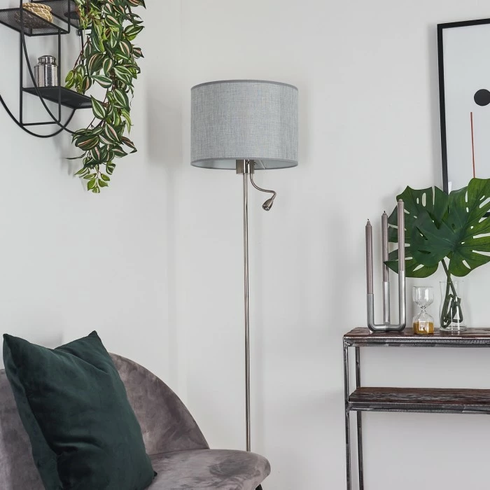 Hofstein Barruelo Stehleuchte LED Nickel-Matt, 2-flammig – Bild 11