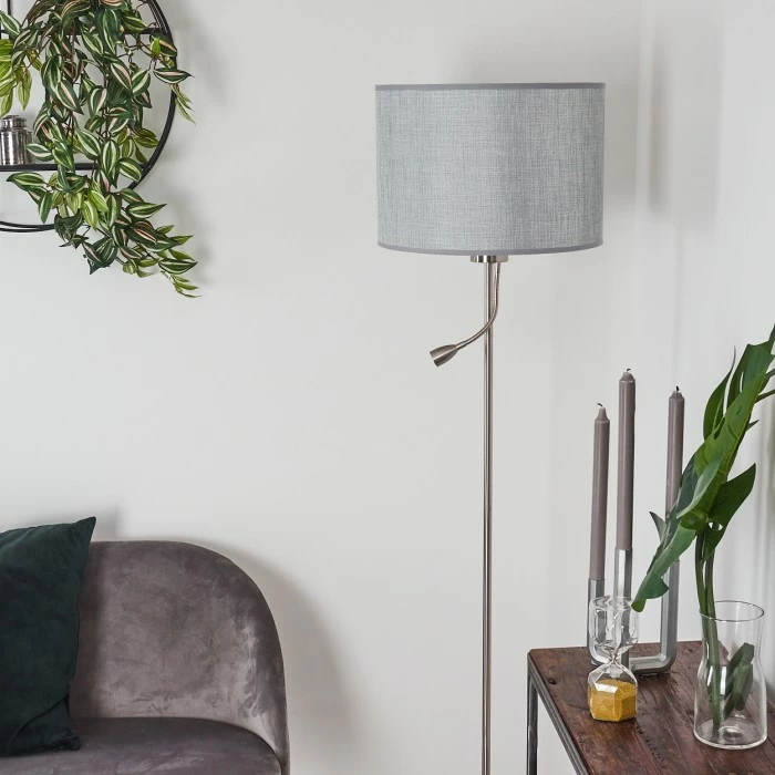 Hofstein Barruelo Stehleuchte LED Nickel-Matt, 2-flammig – Bild 12