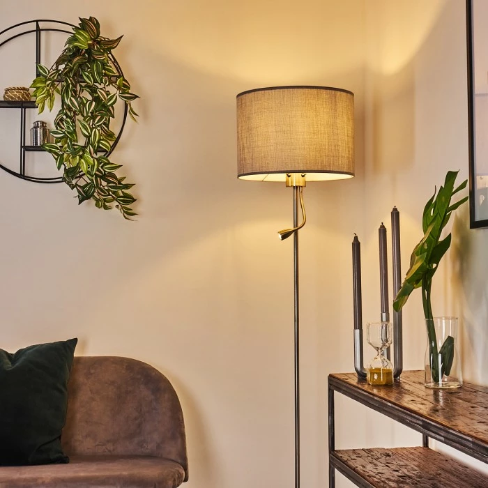 Hofstein Barruelo Stehleuchte LED Nickel-Matt, 2-flammig – Bild 10