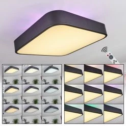 Hofstein Batamoto Deckenpanel LED Schwarz, Wei&szlig;, 2-flammig, Fernbedienung, Farbwechsler