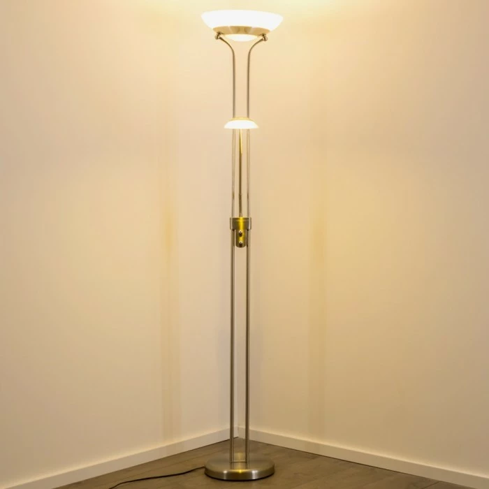 Hofstein Biot Deckenfluter LED Nickel-Matt, 2-flammig – Bild 5