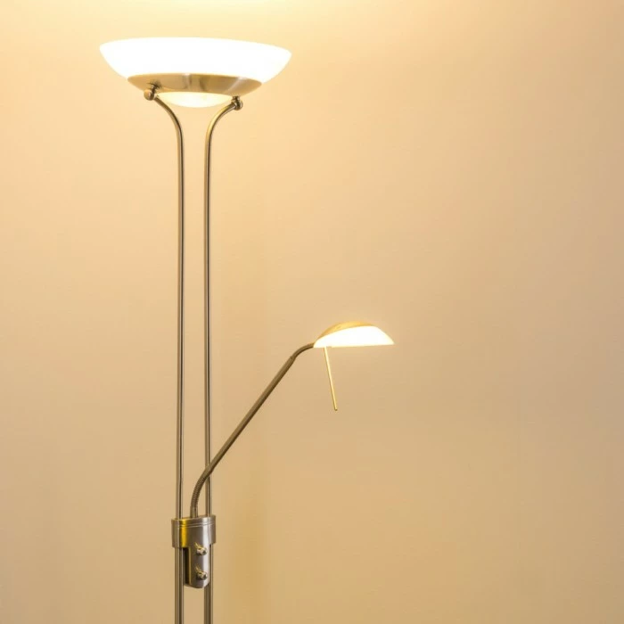 Hofstein Biot Deckenfluter LED Nickel-Matt, 2-flammig – Bild 7