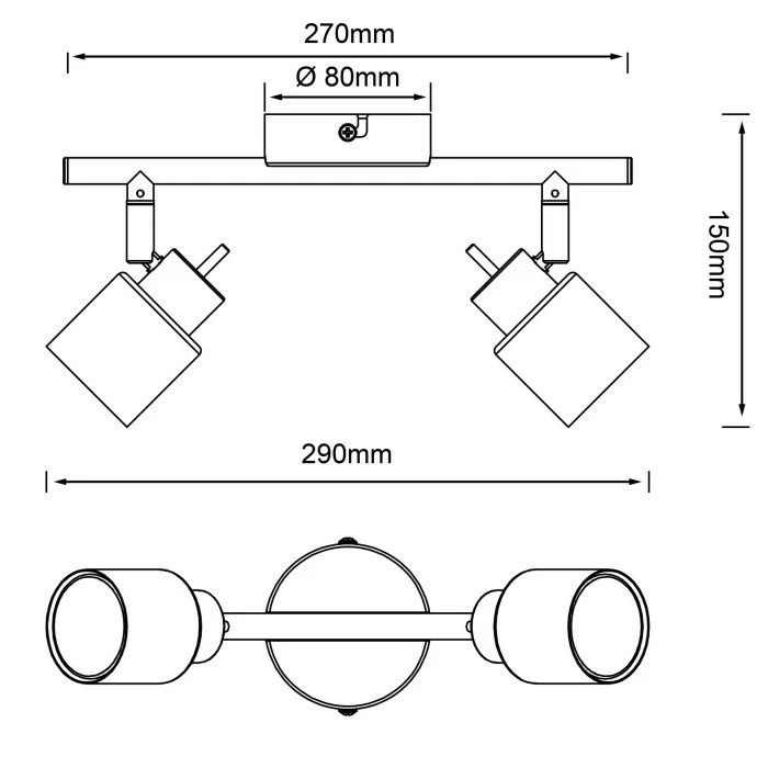 Brilliant Leuchten Brilliant Andres Deckenleuchte LED Schwarz, 2-flammig – Bild 2