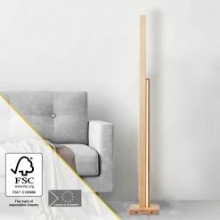 Brilliant Leuchten Brilliant Cayetana Stehleuchte LED Holz hell, 2-flammig