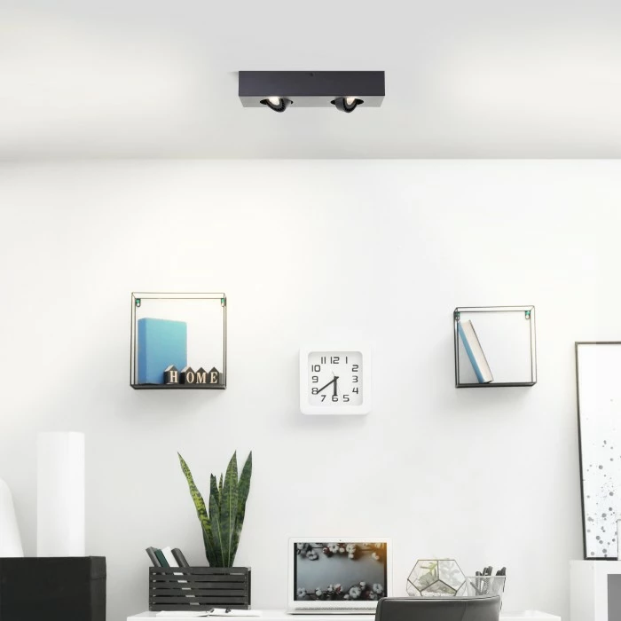 Brilliant Leuchten Brilliant Doro Deckenleuchte LED Schwarz, 2-flammig