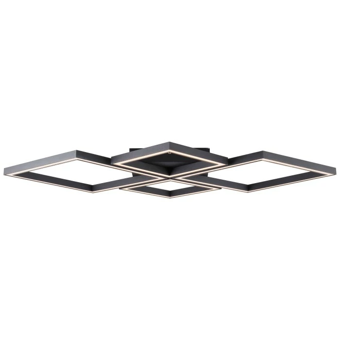 Brilliant Leuchten Brilliant Living Quon Deckenleuchte LED Schwarz, Weiß, 1-flammig, Fernbedienung