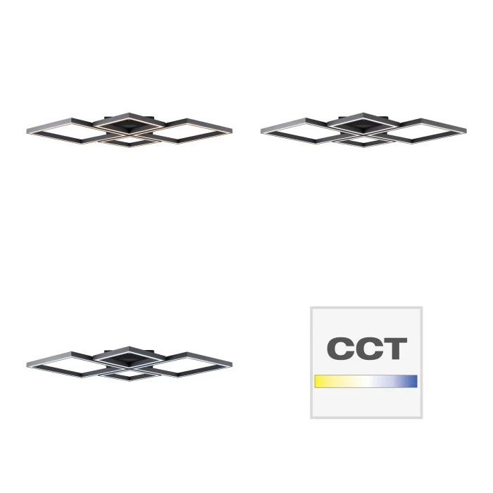 Brilliant Leuchten Brilliant Living Quon Deckenleuchte LED Schwarz, Weiß, 1-flammig, Fernbedienung – Bild 6