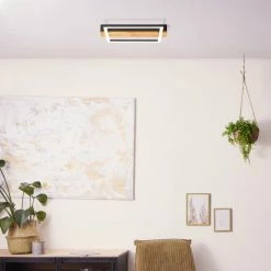 Brilliant Leuchten Brilliant Loneos Deckenleuchte LED Schwarz, Braun, 1-flammig