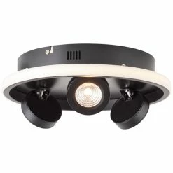 Brilliant Leuchten Brilliant Nebeker Deckenleuchte LED Schwarz, 3-flammig, Fernbedienung