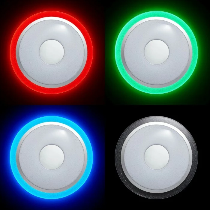 Brilliant Leuchten Brilliant Viktor Deckenleuchte LED Silber, 1-flammig, Fernbedienung, Farbwechsler – Bild 24