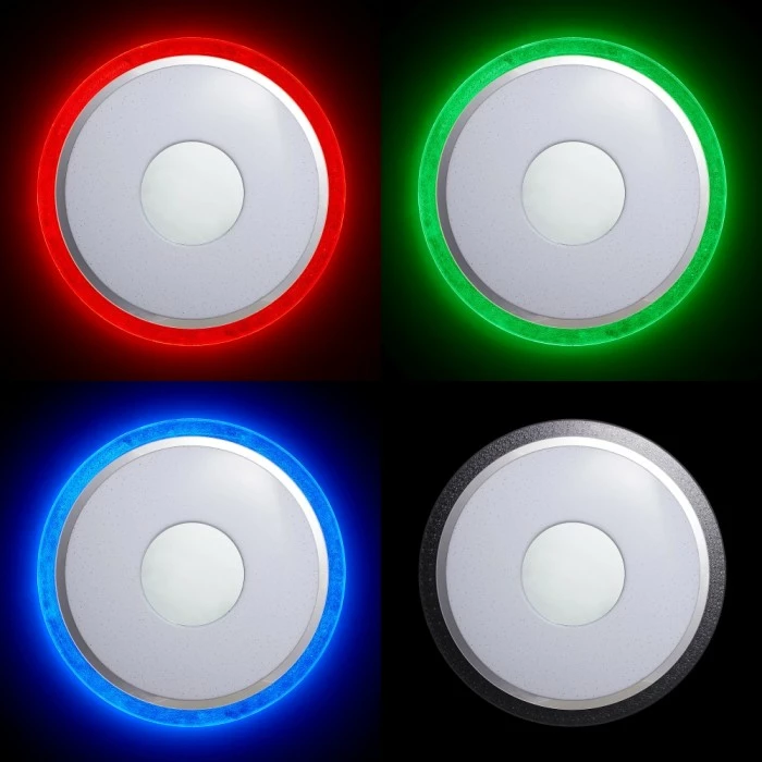 Brilliant Leuchten Brilliant Viktor Deckenleuchte LED Silber, Weiß, 1-flammig, Fernbedienung, Farbwechsler – Bild 9