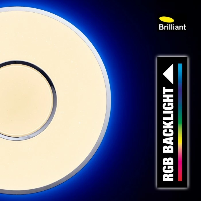 Brilliant Leuchten Brilliant Visitation Deckenleuchte LED Silber, Weiß, 1-flammig, Fernbedienung, Farbwechsler – Bild 6