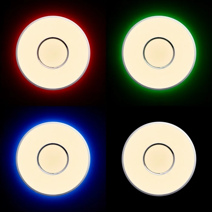 Brilliant Leuchten Brilliant Visitation Deckenleuchte LED Silber, Weiß, 1-flammig, Fernbedienung, Farbwechsler – Bild 7