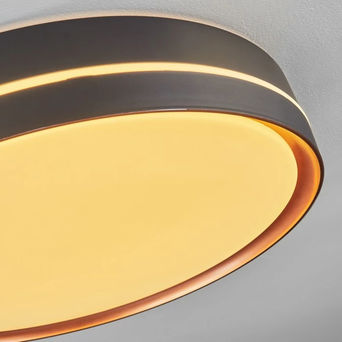 Hofstein Cachalot Deckenleuchte LED Schwarz, Kupferfarben, 1-flammig, Fernbedienung, Farbwechsler – Bild 6