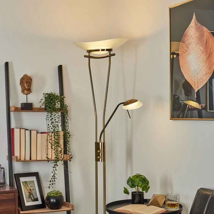 Hofstein Cavate Deckenfluter LED Messing, 2-flammig – Bild 11