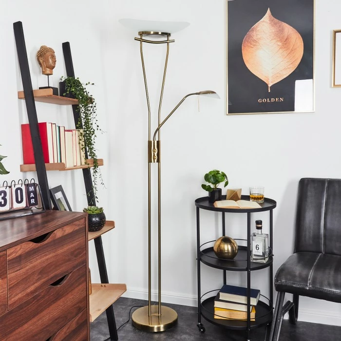 Hofstein Cavate Deckenfluter LED Messing, 2-flammig – Bild 12