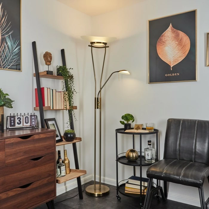 Hofstein Cavate Deckenfluter LED Messing, 2-flammig – Bild 9