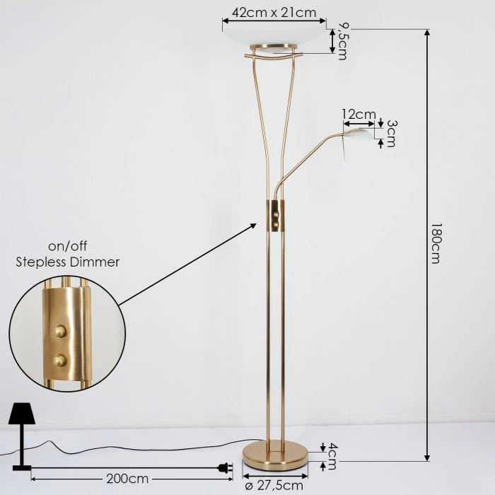 Hofstein Cavate Deckenfluter LED Altmessing, 2-flammig – Bild 4