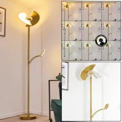 Hofstein Cazis Deckenfluter LED Messing, 2-flammig