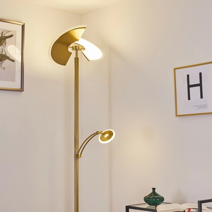 Hofstein Cazis Deckenfluter LED Messing, 2-flammig – Bild 12