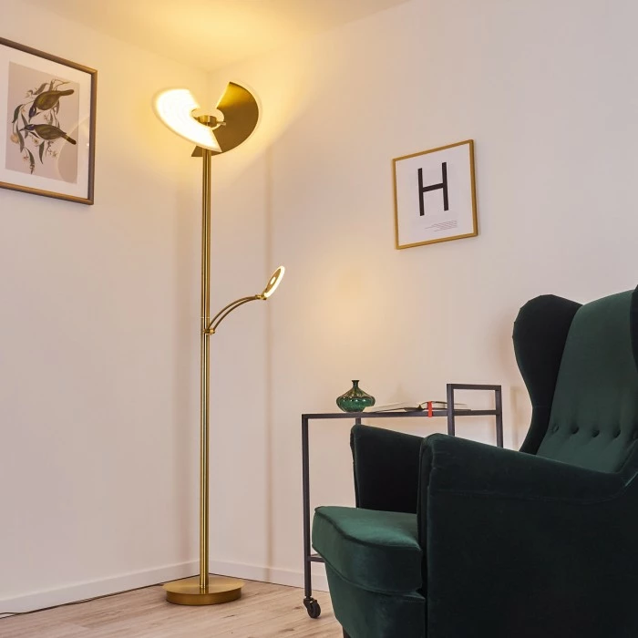 Hofstein Cazis Deckenfluter LED Messing, 2-flammig – Bild 3