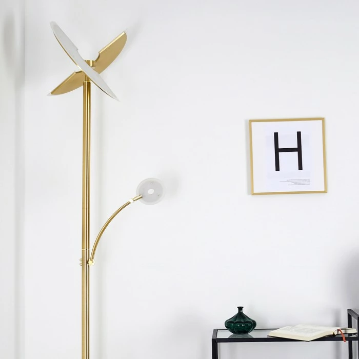 Hofstein Cazis Deckenfluter LED Messing, 2-flammig – Bild 23