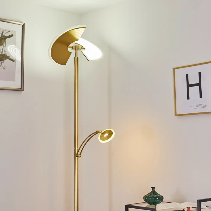 Hofstein Cazis Deckenfluter LED Messing, 2-flammig – Bild 8