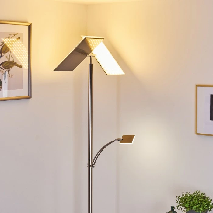 Hofstein Cazis Deckenfluter LED Nickel-Matt, 3-flammig – Bild 8