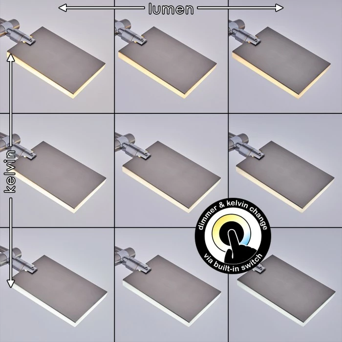 Hofstein Cazis Deckenfluter LED Nickel-Matt, 3-flammig – Bild 10