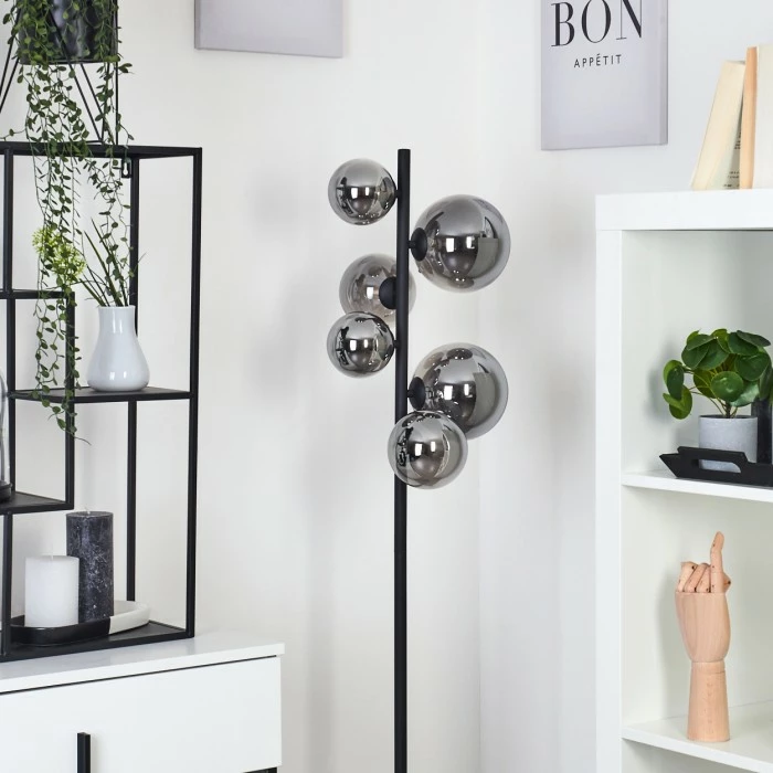 Hofstein Chehalis Stehleuchte LED Schwarz, 6-flammig – Bild 2