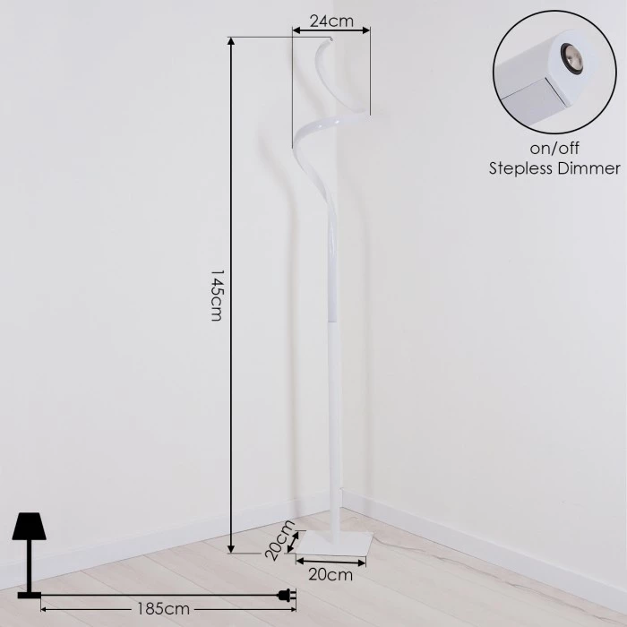 Hofstein Cochato Stehleuchte LED Weiß, 1-flammig – Bild 4