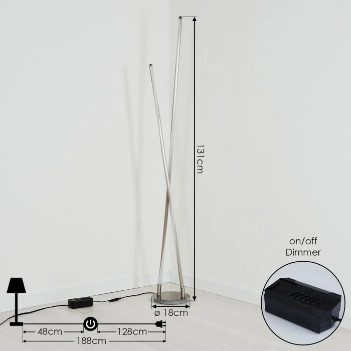 Hofstein Concord Stehlampe LED Silber, 1-flammig – Bild 4