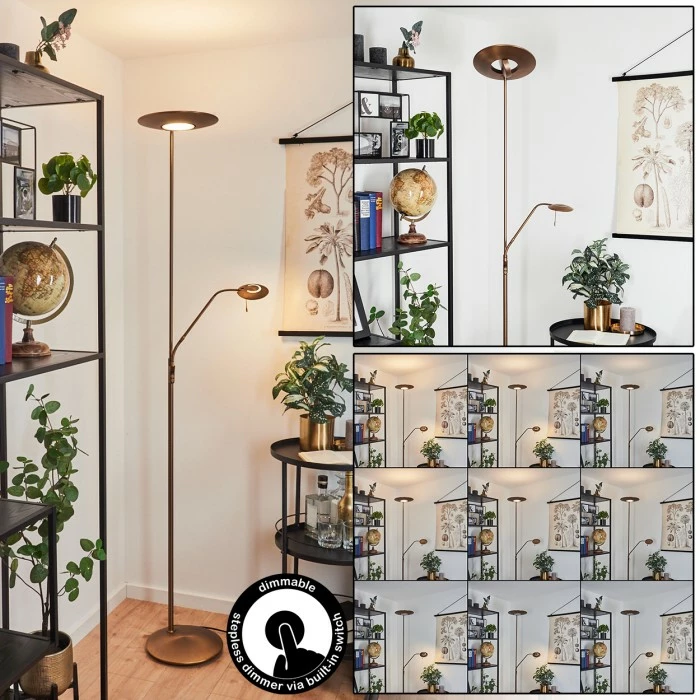 Hofstein Confluencia Deckenfluter LED Bronze, 2-flammig