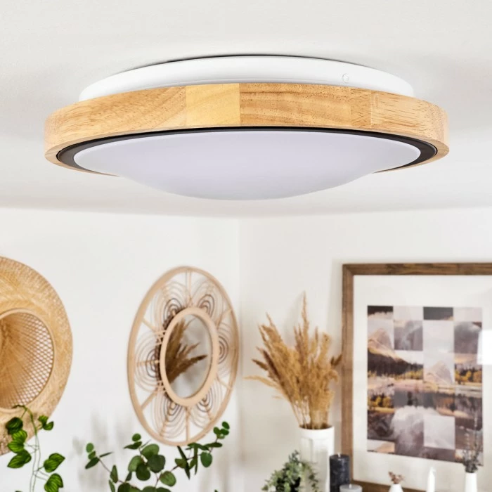 Hofstein Corinto Deckenleuchte LED Schwarz, Naturfarben, 1-flammig – Bild 2