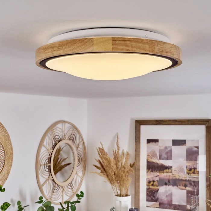 Hofstein Corinto Deckenleuchte LED Schwarz, Naturfarben, 1-flammig – Bild 7