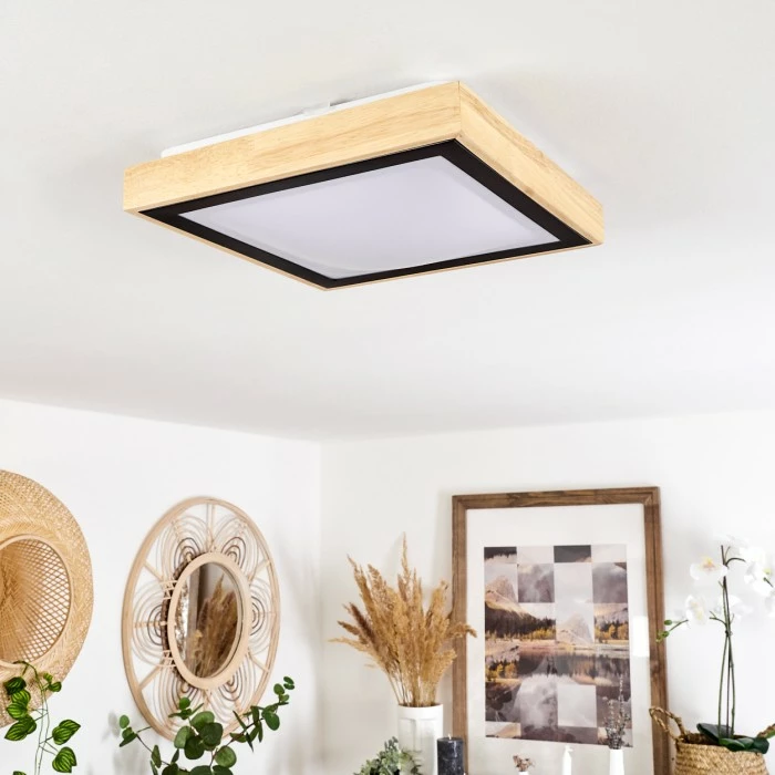 Hofstein Corinto Deckenleuchte LED Schwarz, Naturfarben, 1-flammig – Bild 2