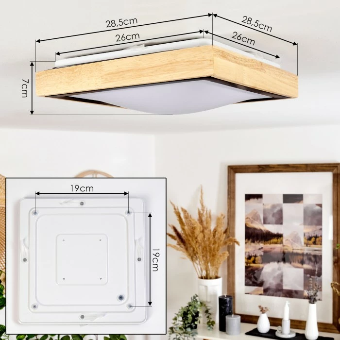 Hofstein Corinto Deckenleuchte LED Schwarz, Naturfarben, 1-flammig – Bild 4