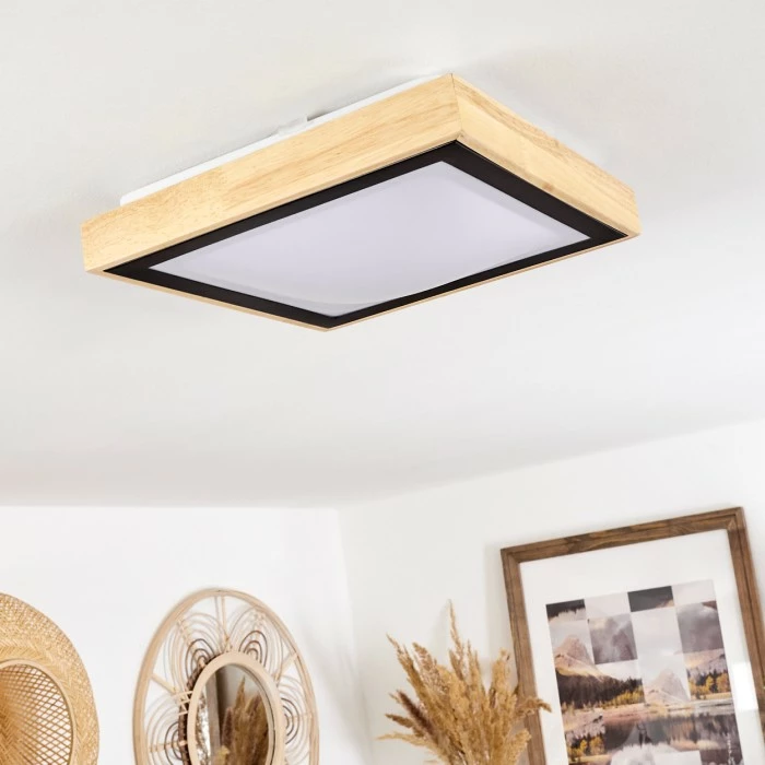 Hofstein Corinto Deckenleuchte LED Schwarz, Naturfarben, 1-flammig – Bild 5