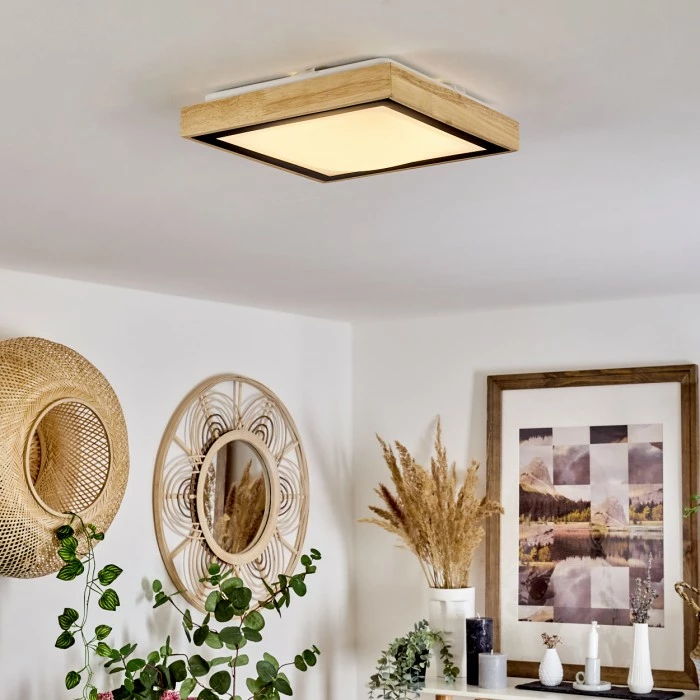 Hofstein Corinto Deckenleuchte LED Schwarz, Naturfarben, 1-flammig – Bild 9